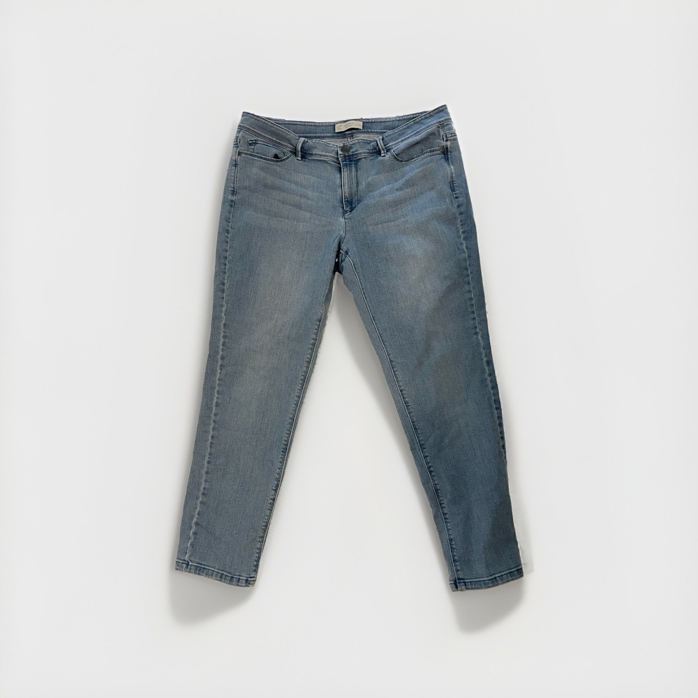 J Jill Denim Womens Jeans Size 12 Authentic Fit Slim Ankle Stretch Light Wash